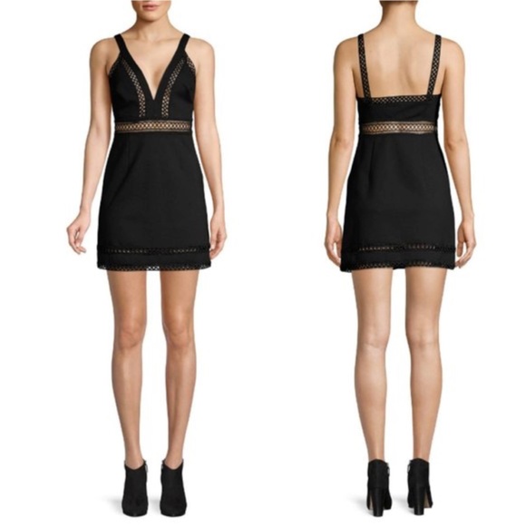 FREE PEOPLE IRIS SLEEVELESS CROCHET TRIM DRESS